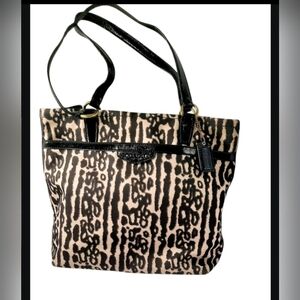 COACH F31901 Ocelot/Leopard Black/Multi Print Tote Purse HandBag